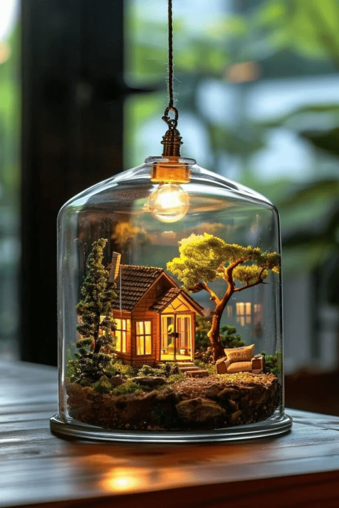 DIY miniature scene chandelier